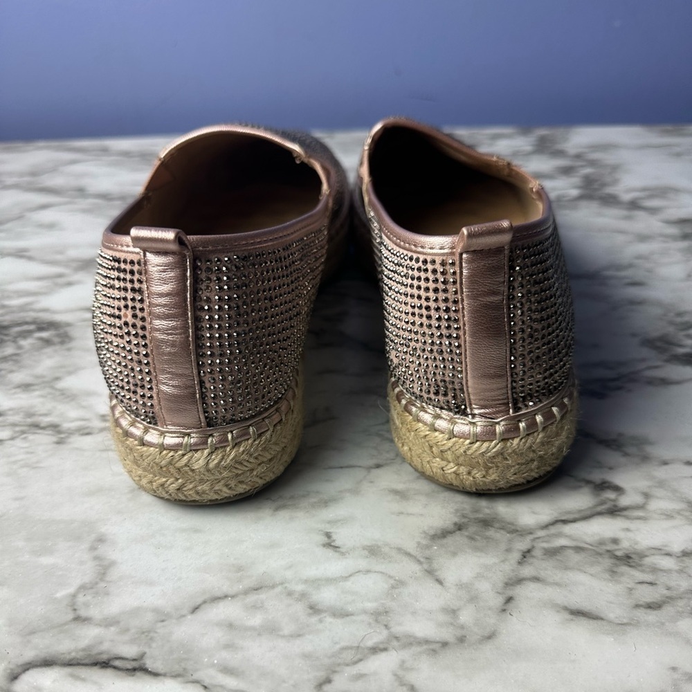 Kaari Blue Pink Rhinestone and Woven Slip On Shoes - Picture 4 of 12